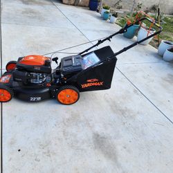YARDMAX 22 in. 201 cc SELECT PACE 6 Speed CVT High Wheel RWD 3-in-1 Gas Walk Behind Self Propelled Lawn Mower