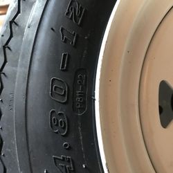 2x 4.80-12 trailer tire with rim 5x4.5
