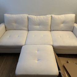 Linen 3 Seat Sectional Couch 