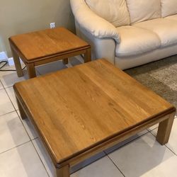 Coffee Table with Matching End Table - Solid Oak!