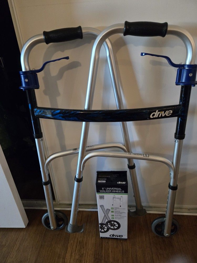 Drive Medical Walker and Extra Wheels