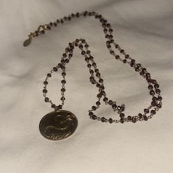 925 Necklace With Garnets 