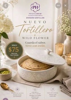 Tortillero se wildflower de Princess house