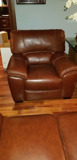 Leather Armchair and Sofa