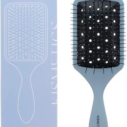 Gentle Detangling Vented Paddle Brush, Fast Blowdry Paddle Hair Brush, Flexible Soft Pins with Micro Ball Tips. Vent Brush for Wet or Dry Hair. Good f