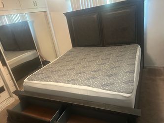 California Queen Size Bed Frame & Mattress $350 OBO