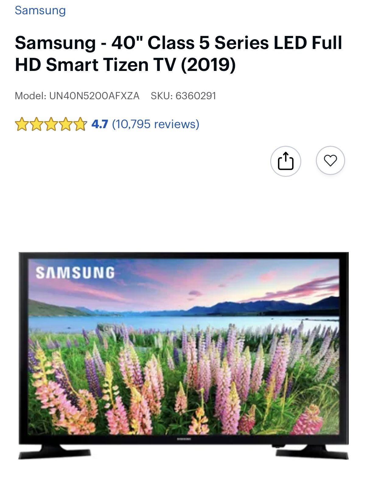 Samsung 40” Smart TV