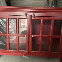 Red storage Cabinet Or Tv Stand