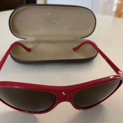 Vintage Vuarnet Made In France Sunglasses 085 Pouilloux Red Frame Brown Lens
