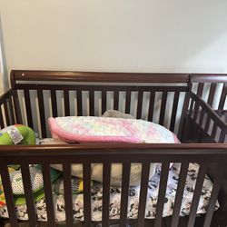 Wooden Crib W/ Changing Table 
