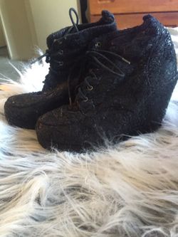 Black cheetah booties