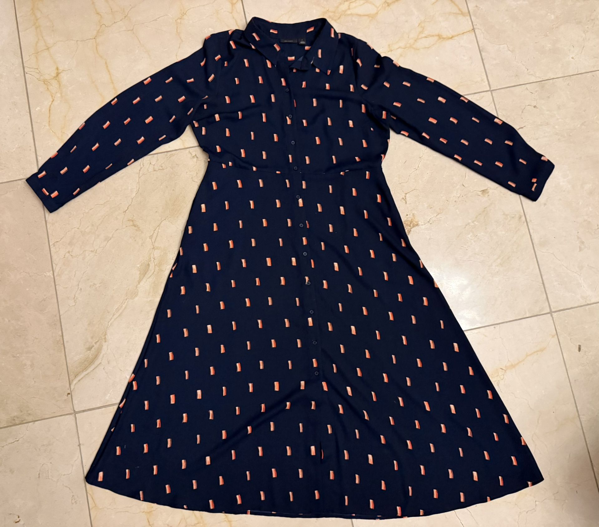 Nordstrom Halogen Women's Long Sleeve Aline Long Dress Size L