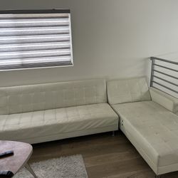 White Leather Couch 