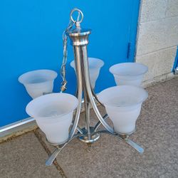 Beautiful Tiffany Nickel Plated Ceiling Light Fixture Totally High-end