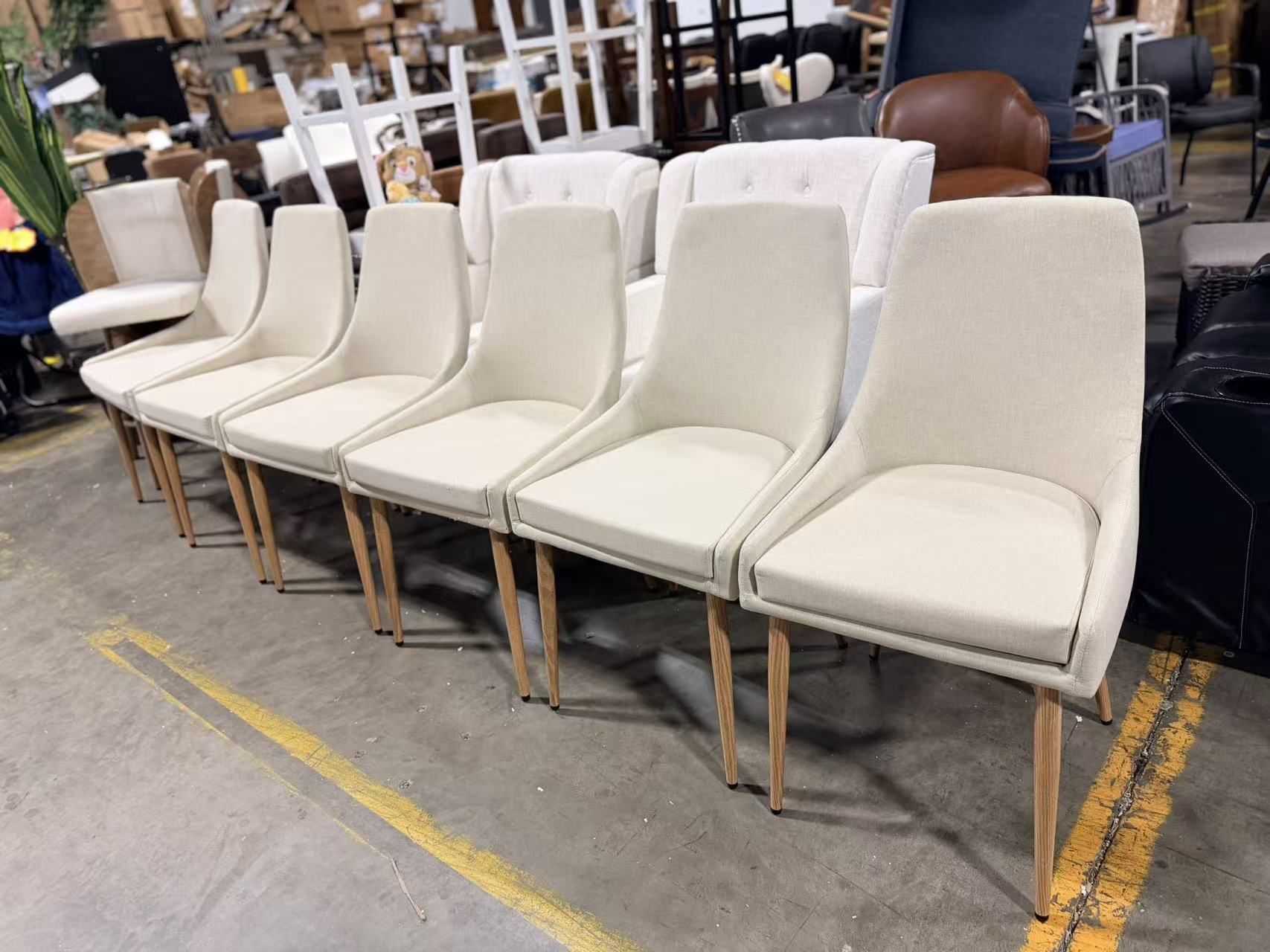 Dining Chairs Set of 2,High Back Beige Fabric Accent for Kitchen $120 