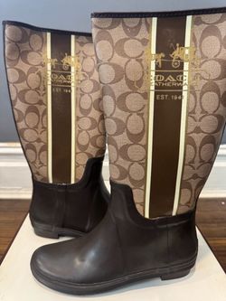 Coach rain boots Size 8 women