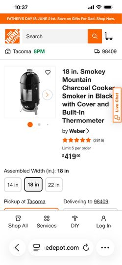 Weber 18 inch smoker