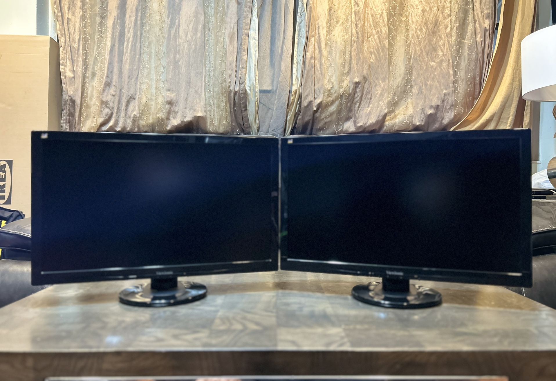 Two ( dual ) LED Backlit Viewsonic VA2446MH-LED 24” Full HD 1080p HDMI VGA computer monitors