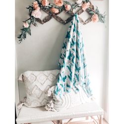 New plush oversized cactus throw blanket boho plant lover