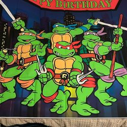 Ninja Turtles Happy Birthday Banner 