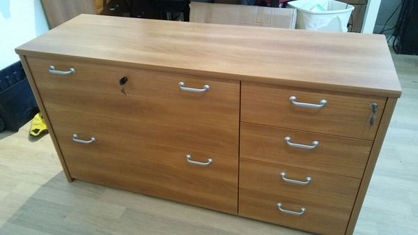 File Cabinet Two Drawer With 4 Side Drawers With Lock Key For