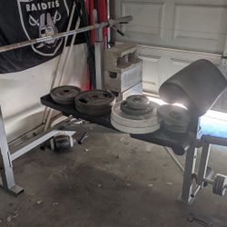 Olympic Weight Bench And Weights 