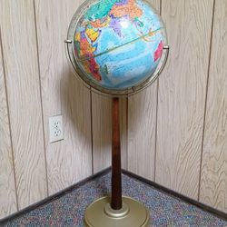 Mid Century Vintage Standing World Nation Series Floor Globe Replogle with U.S.S.R.!!