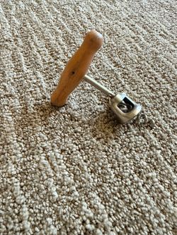 Vintage wood handle corkscrew wine opener