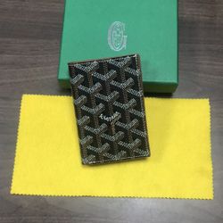 Goyard Saint Pierre Card Holder Wallet Reddish Black & Tan