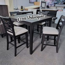 ✅️✅️5 pc wood counter height 42" square dining table set✅️