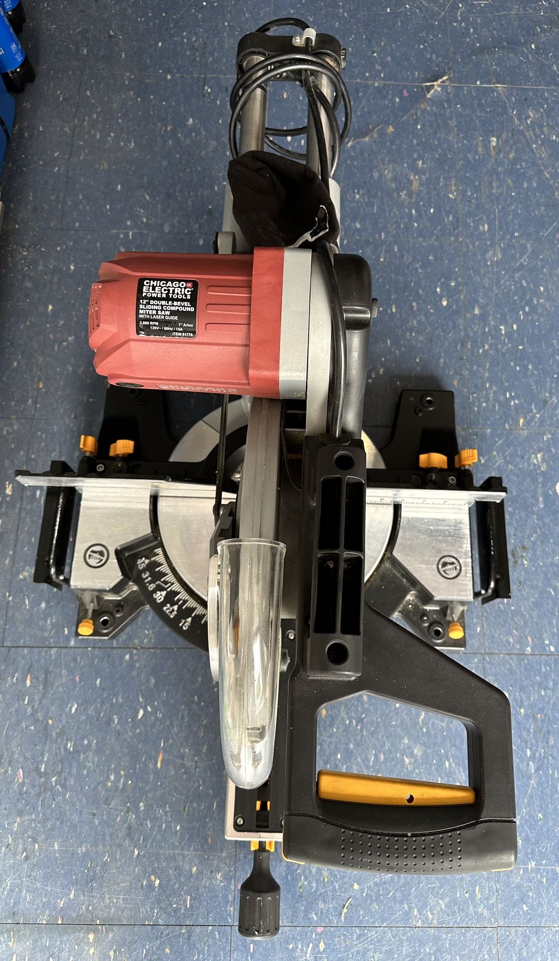 Chicago Electric 12 in. Double-Bevel Sliding Compound Miter Saw With Laser Guide System Power Tool