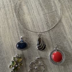 Lia Sophia Slide Lot With Interchangeable Choker Necklace