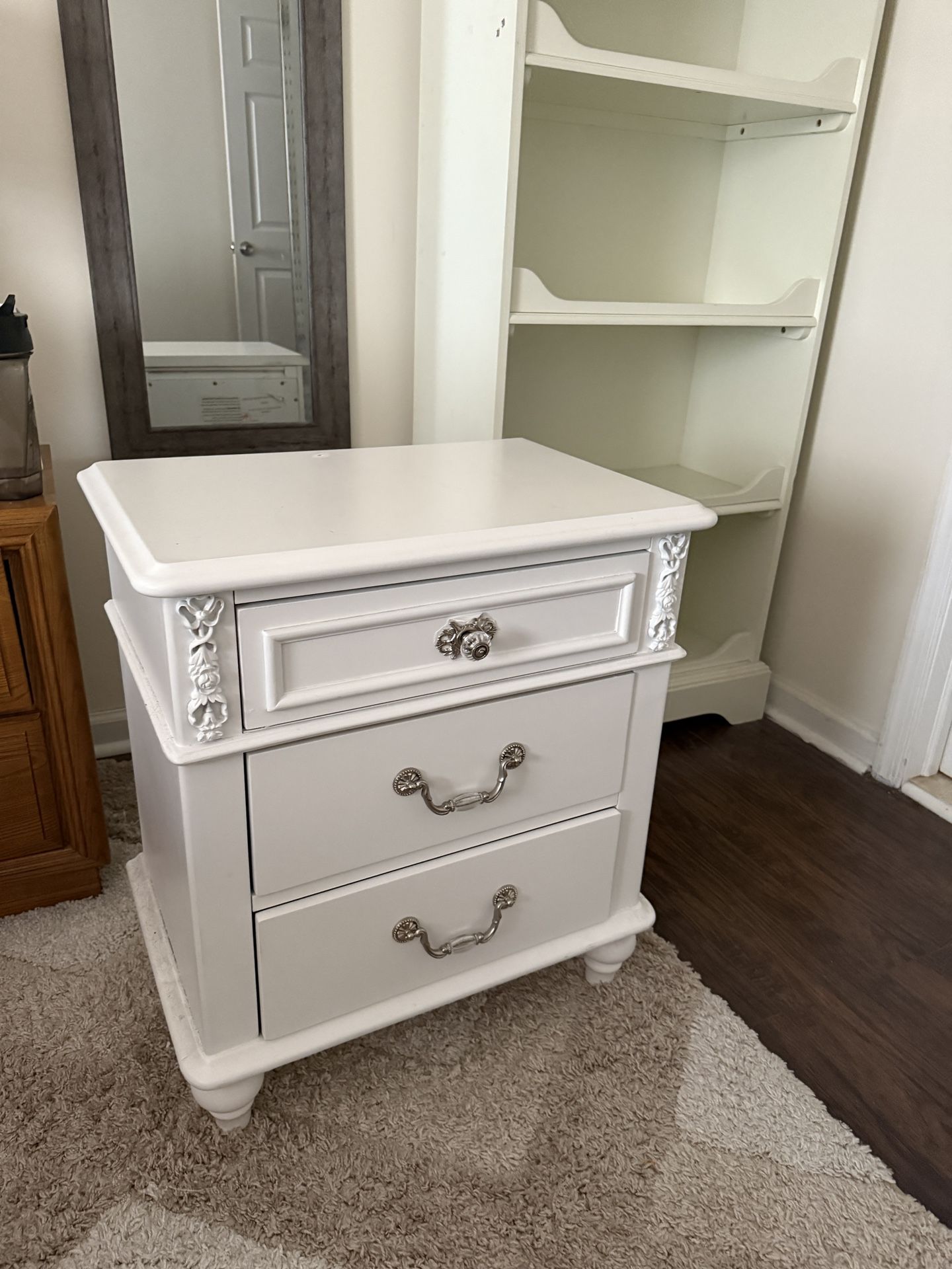Luxurious Wooden Night Stand With Free Mirror