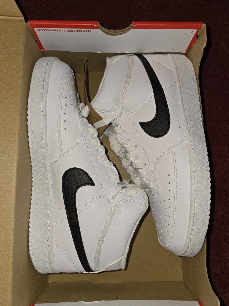 Nike Court Vision Mid NN Men's Shoes White Black Sz-8M & 12M DN3577 101 BRAND NEW
