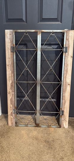 Rustic Wood and Metal Window Pane Photo Display