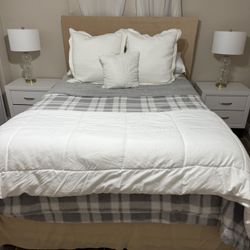 Queen Bed frame With 2 Night Stands 