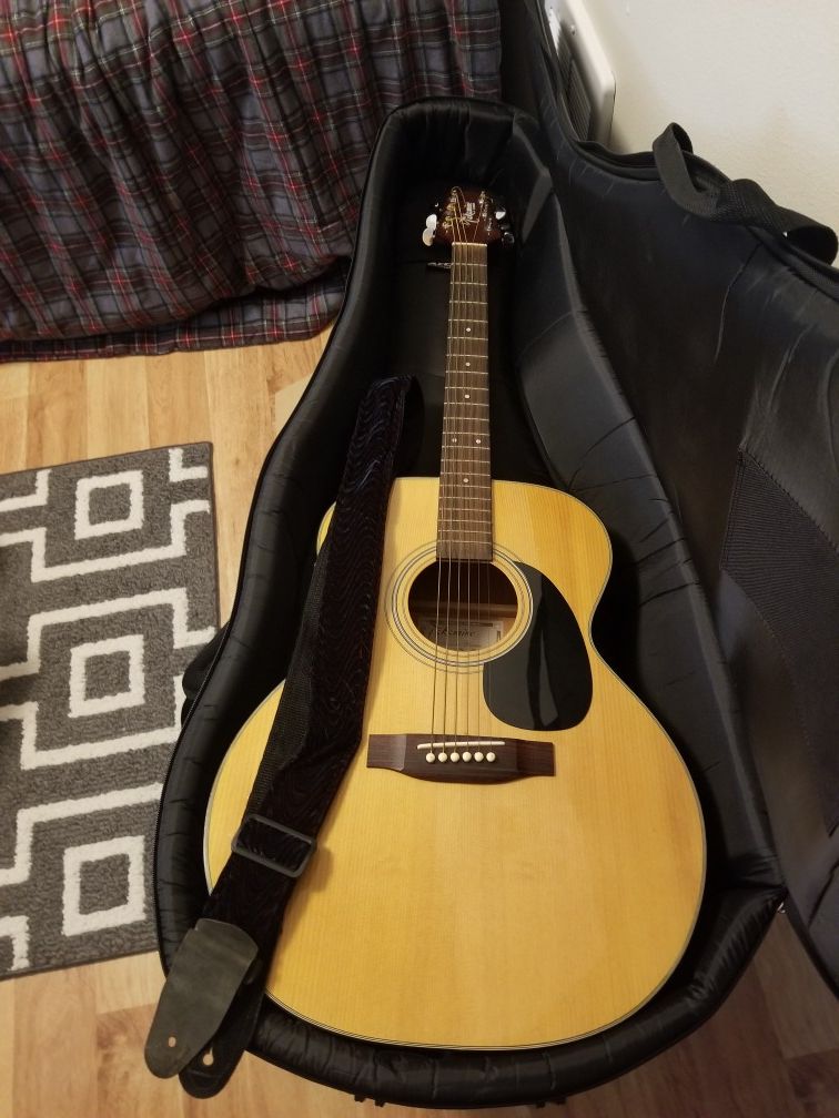 Takamine acoustic guitar with case and stand 120 obo