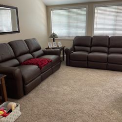 Leather reclining couches(2)