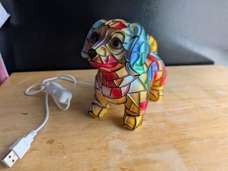 Small plastic USB dog lamp