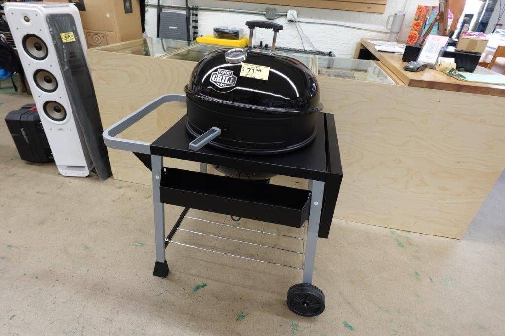Expert Grill Kettle Cart with Pizza Accessories & Warming Rack
