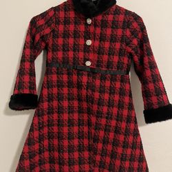 Girls Red Plaid Dress Size 6x