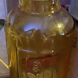 Vintage Apothecary Jar Medical Medicine Bottle Yellow thick Glass 1/2 kg Curiousity Jar Collectible Antique Jar excellent condition 