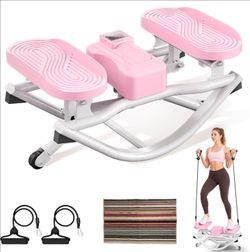 NEW Low-Impact Rock Stepper with Resistance Bands for Home Cardio