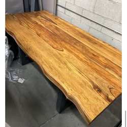 Large wooden dining room table