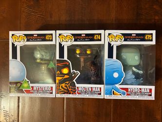 Funko Pop! Marvel Spider-Man Far From Home Set  (Mysterio, Molten Man, Hydro-Man)