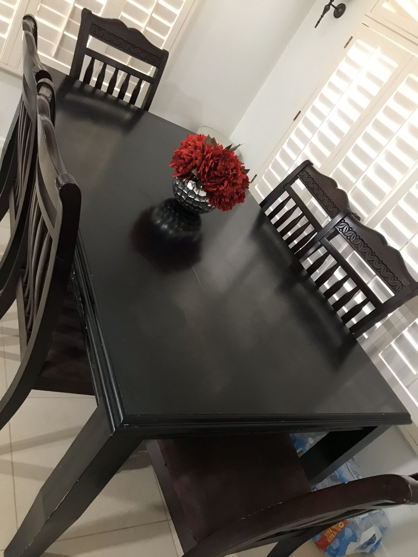 Dark brown table