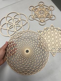 Wooden geometric mandala chakra wall art