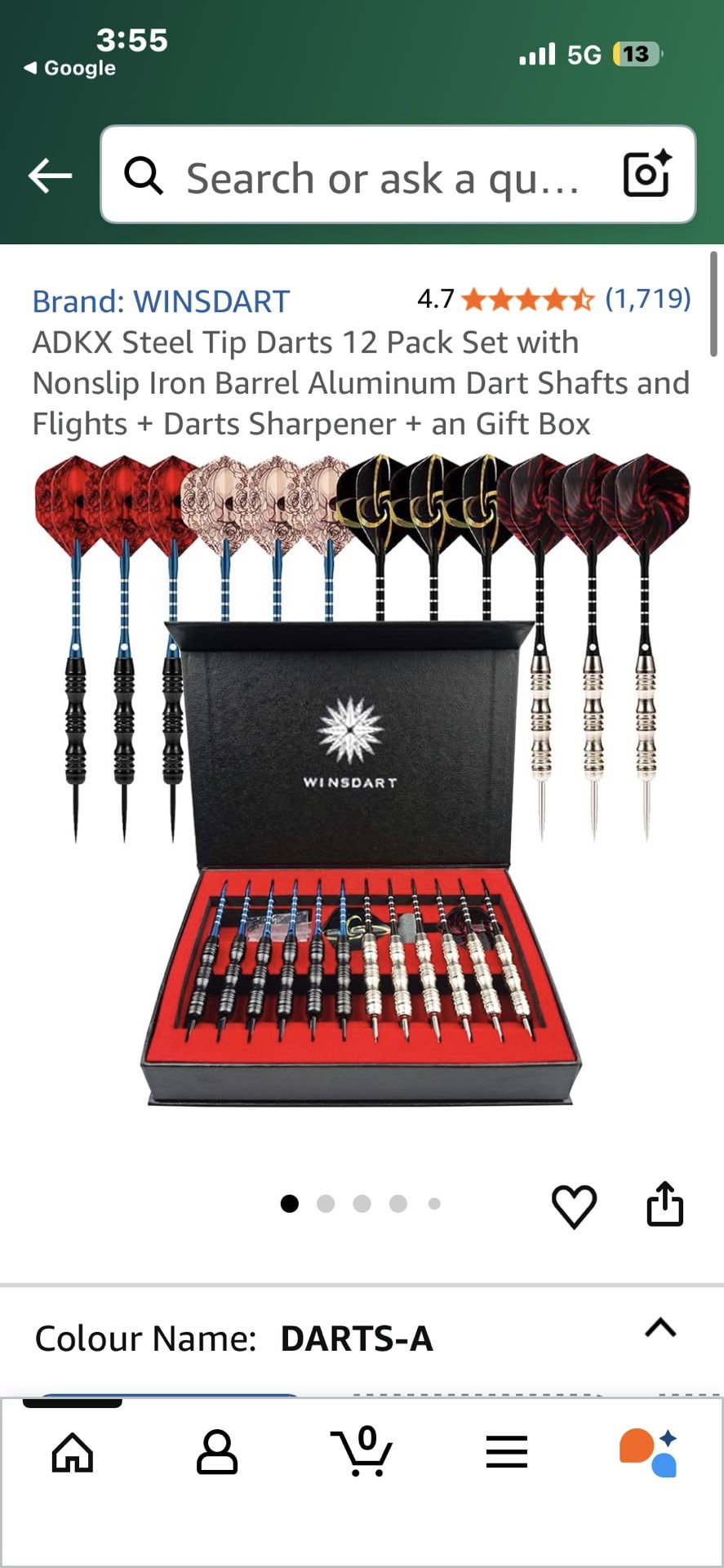 ADKX Steel Tip Darts 12 Pack Set