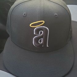 Angels Fitted Cap 7-3/8 Black/White Slightly Used Asking $30 Firm on Price 