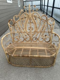 Lollipop Rattan Peacock Loveseat-Matthew Izzy